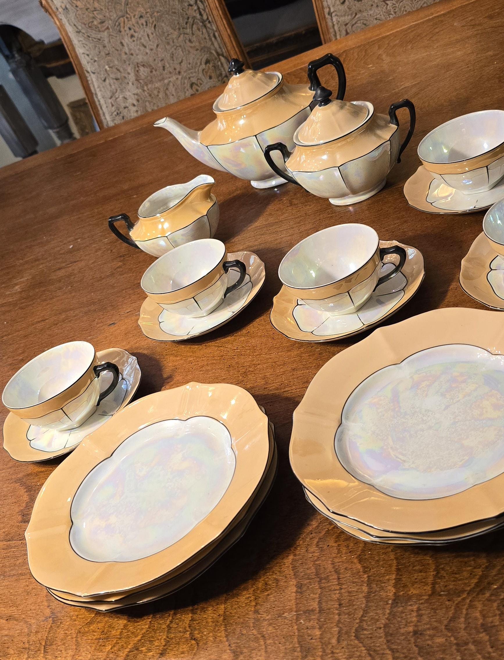 チェコのティーフオーツーのセット Lusterware Tea Set Czechoslovakia - Etsy