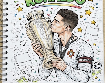 Kolorowanka Cristiano Ronaldo, Mistrzostwa Świata w Piłce Nożnej 2026 dla dzieci (do pobrania w formacie PDF)
