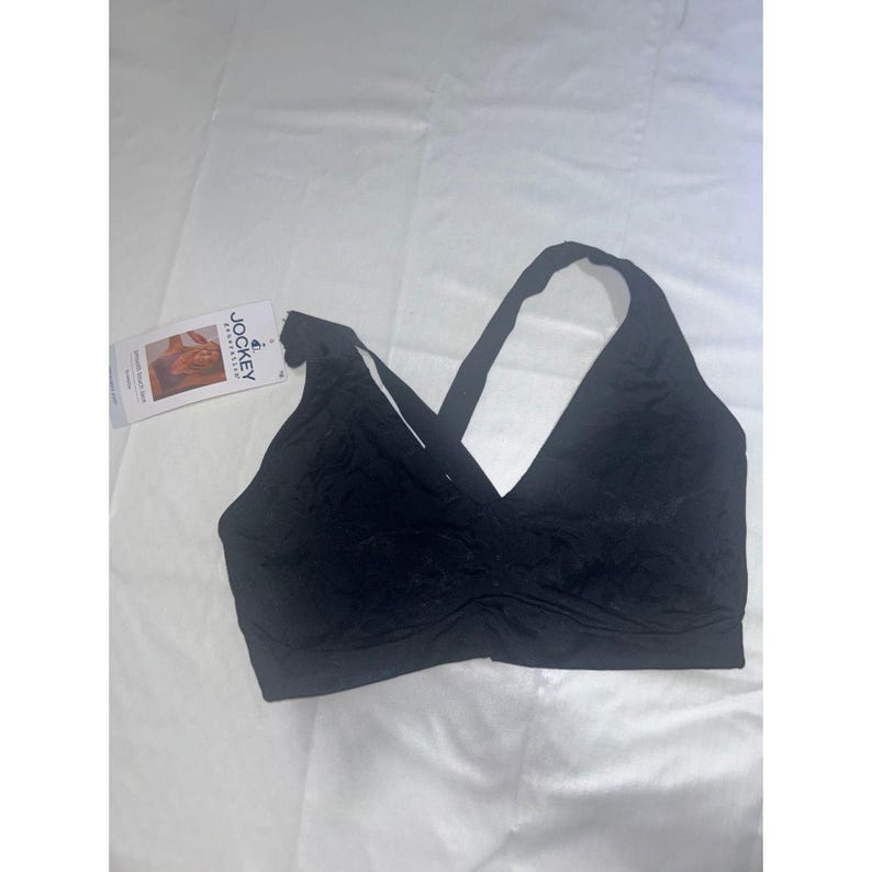 Jockey Generation Smooth Touch Lace Bralette Black Floral Microfiber Size Medium image 1