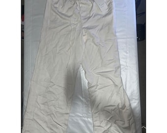 A New Day Women Cream White Wide Leg Drawstring Pants Small Short NWT