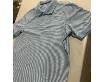 Croft & Barrow - Grand polo à manches courtes rayé bleu blanc facile d'entretien pour homme
