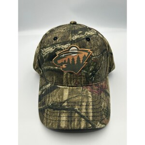 Minnesota Wild NHL Mossy Oak Camo Hat Cap America Adjustable Hook Loop Hockey image 2