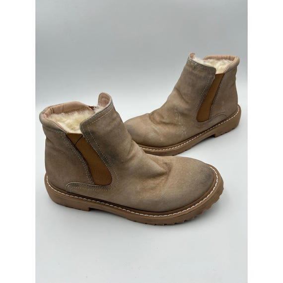 UGG Australia Tan Suede Shearling Lined Chelsea Boots Made in Australia Size 4