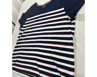 Croft & Barrow Classic Tee XL - Chemise à manches courtes rayée bleu marine et blanc