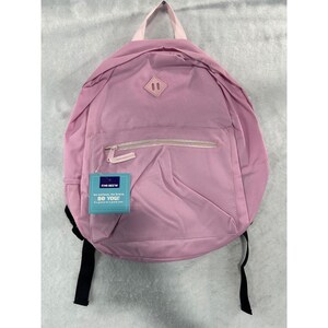 Five Below Pink Backpack School Bag Front Zip Pocket Mesh Side Pocket 16x12