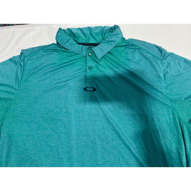 Oakley Mens XXL Regular Fit Polo Shirt Teal Green Heather Short Sleeve Golf image 3