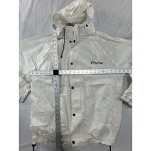 Frogg Toggs Weiße Regenjacke Herren XL Kapuze Wasserdicht Shell Full Zip SnapFront Bild 3