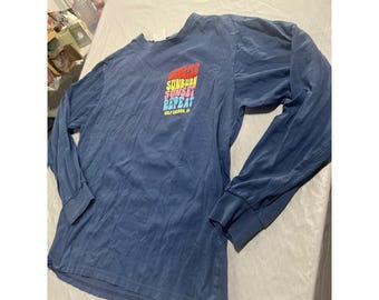 Chemise ML bleue Southern Spirit Gulf Shores AL Sunrise Sunburn Sunset Repeat L