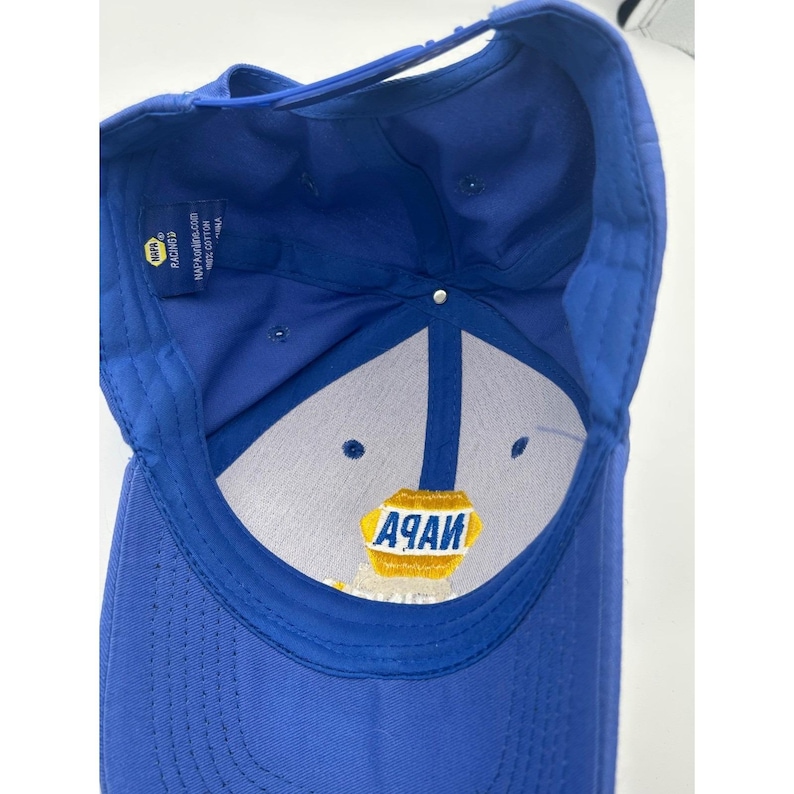 Boné de beisebol azul com fecho de pressão NAPA Racing Ron Capps GearWrench, inspirado no NHRA Funny Car. imagem 6