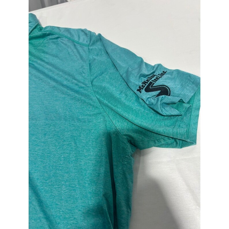 Oakley Mens XXL Regular Fit Polo Shirt Teal Green Heather Short Sleeve Golf image 5
