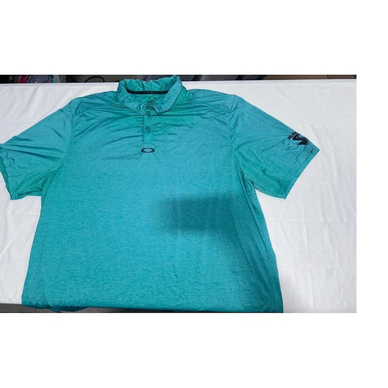 Oakley Mens XXL Regular Fit Polo Shirt Teal Green Heather Short Sleeve Golf image 1