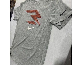 Nike Michael Vick MV3 T-shirt gris chiné orange Graphic Tee Garçons XL 13-15 ans