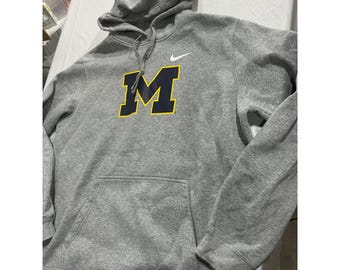Sweat à capuche Nike Michigan Wolverines Sweat-shirt gris XL NCAA College Logo