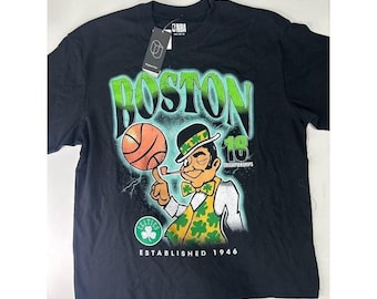 NBA Boston Celtics 18 Championships T Shirt Original Use Boxy Fit Black Medium