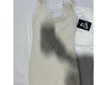 Art Class Girls Cream Knit Ruffle Strap Dress Size M 8 NWT Sweetheart Neckline