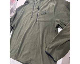 Ducks Unlimited Mens XL Quarter Zip Fleece Pullover Olive Green Hunting Jacket