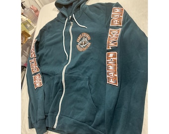 Bella Canvas Earls Hideaway Tiki Bar Sebastian Florida Sweat à capuche zippé Bleu sarcelle Homme L