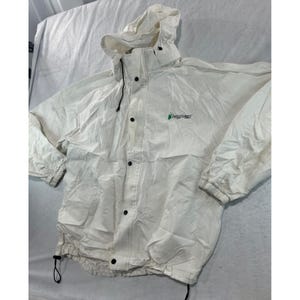 Frogg Toggs Weiße Regenjacke Herren XL Kapuze Wasserdicht Shell Full Zip SnapFront Bild 2