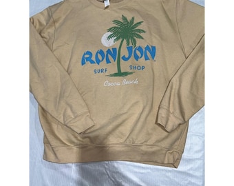 Ron Jon Surf Shop Cocoa Beach Sweatshirt Tan Grafik Rundhalsausschnitt Herren groß