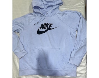 Nike Sportswear Essential Pullover Hoodie Light Blue Lavender Mens Medium Logo