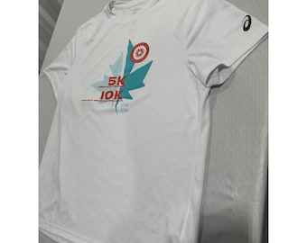 Asics Mens White Twin Cities in Motion 5K 10K Running Shirt Size M Performance