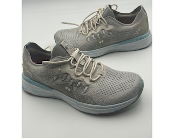 Ryka Momentum 2.0 Womens Walking Shoes Grey Knit Lace Up Sneakers Size 7M