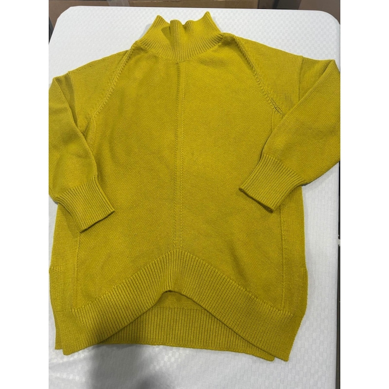 Maeve by Anthropologie Maglione a collo alto a coste giallo senape, taglia S immagine 1
