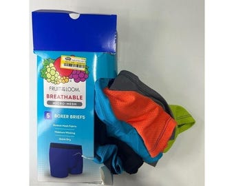 Fruit of the Loom Boys Breathable Micro-Mesh Boxer Briefs 5 Pack Size L 14-16