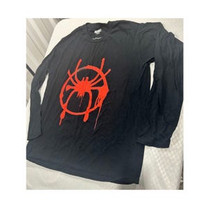 Marvel Spider-Man Miles Morales Spider-Verse Long Sleeve Graphic Tee Black L image 1