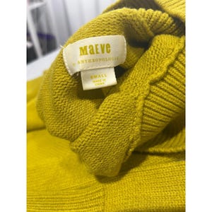 Maeve by Anthropologie Maglione a collo alto a coste giallo senape, taglia S immagine 5