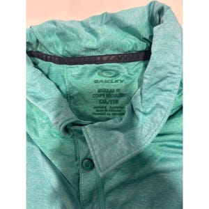 Oakley Mens XXL Regular Fit Polo Shirt Teal Green Heather Short Sleeve Golf image 6