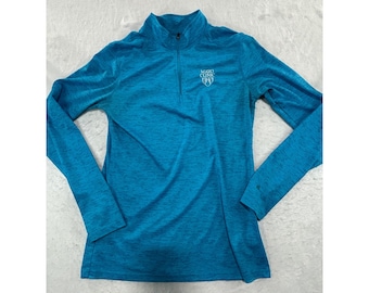 Mayo Clinic Blue Space Dye Quarter Zip Pullover Long Sleeve Athletic Top Mens S