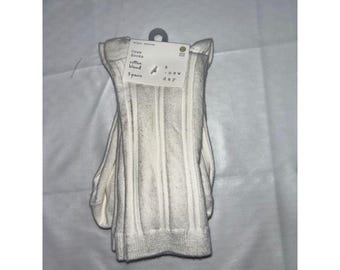 New Day Damen Crew Socken 3 Paar Creme Weiß Gerippte Baumwollmischung Größe 4-10