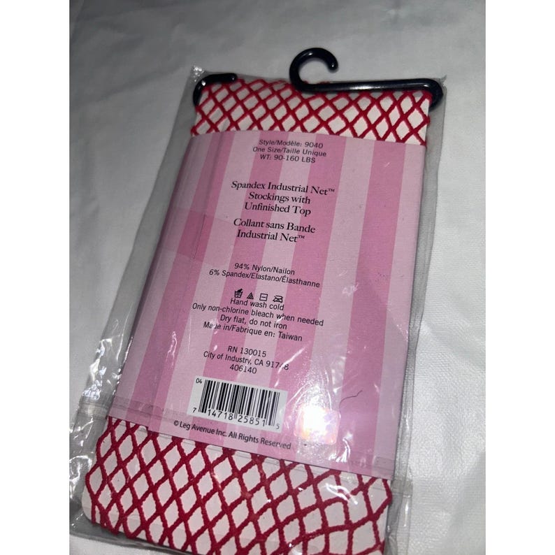 Leg Avenue Red Spandex Industrial Net Stockings Thigh High Unfinished Top 9040 image 3