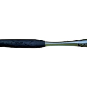 May include: A black and silver sports equipment handle with the word "SPLICE" printed on the handle. The handle is curved and has a textured grip.