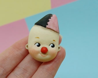 Cutie The Kewpie Clown - Doll Face Pin Brooch