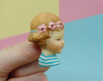 Handmade Doll Brooch Fleur