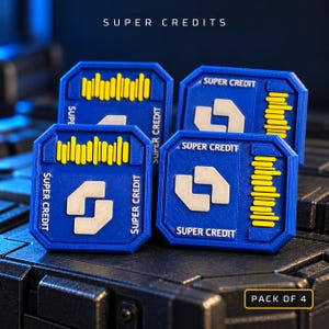 3D-utskrivna Helldivers 2 Super Credits (4-pack)