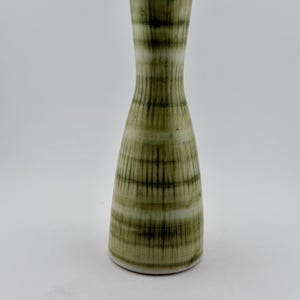 Vintage Rye Pottery Vase | Green Striped Studio Glaze | 1960s English Art Pottery | Made in Rye England