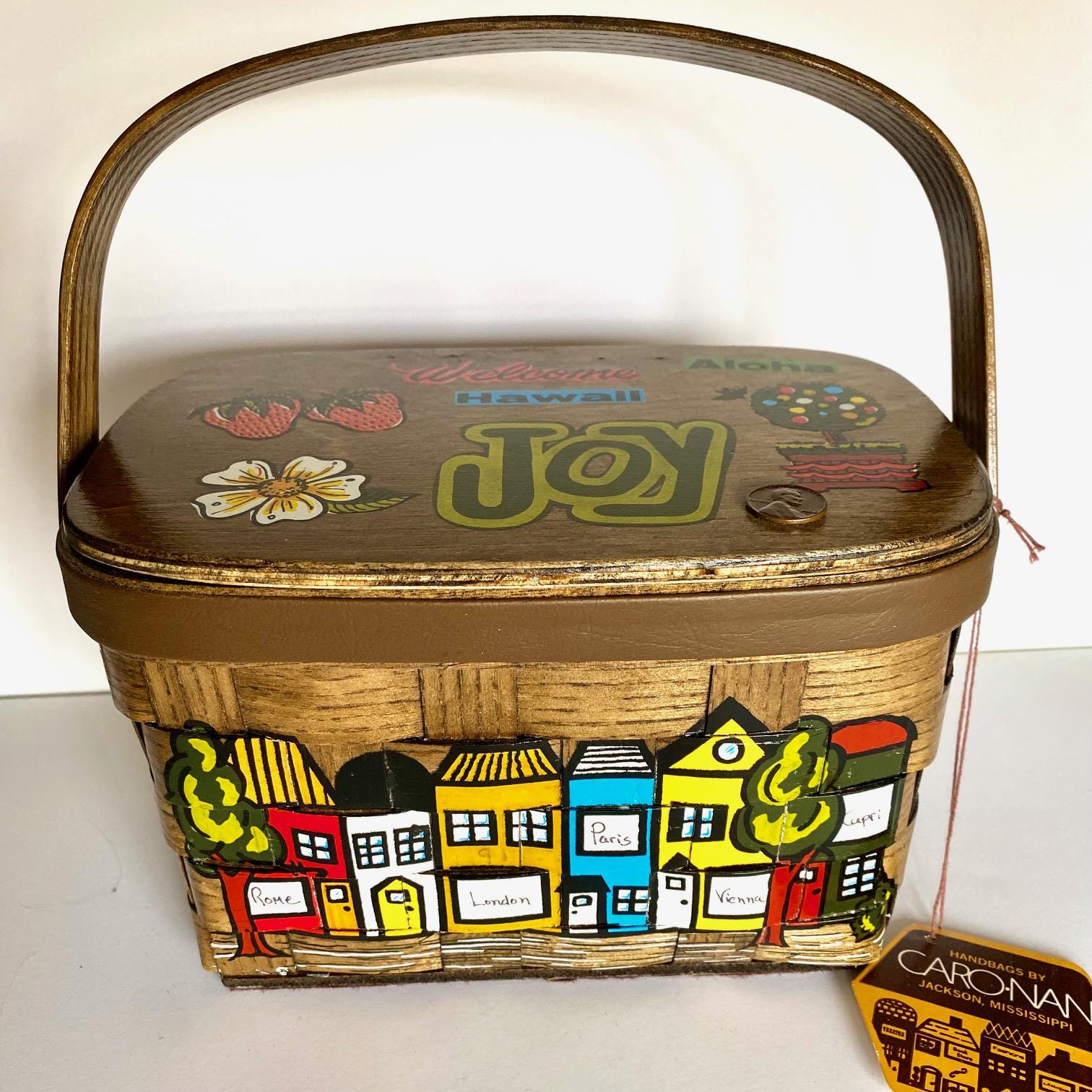 CaroNan ヴィンテージバスケット 1960's Original Caro Nan Basket Purse - Etsy