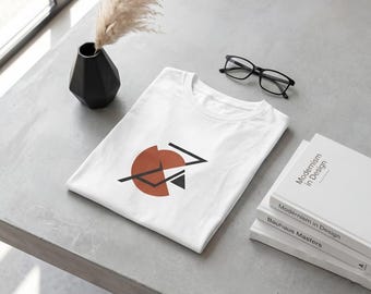 Bauhaus Geometric T-Shirt | Abstract Burnt Orange Art Tee