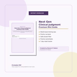 Nästa generations kliniska bedömningsguide PDF | NCLEX-stil miniarbetsbok för omvårdnadsstudenter | Prioritering, delegering och säkerhetspraxis