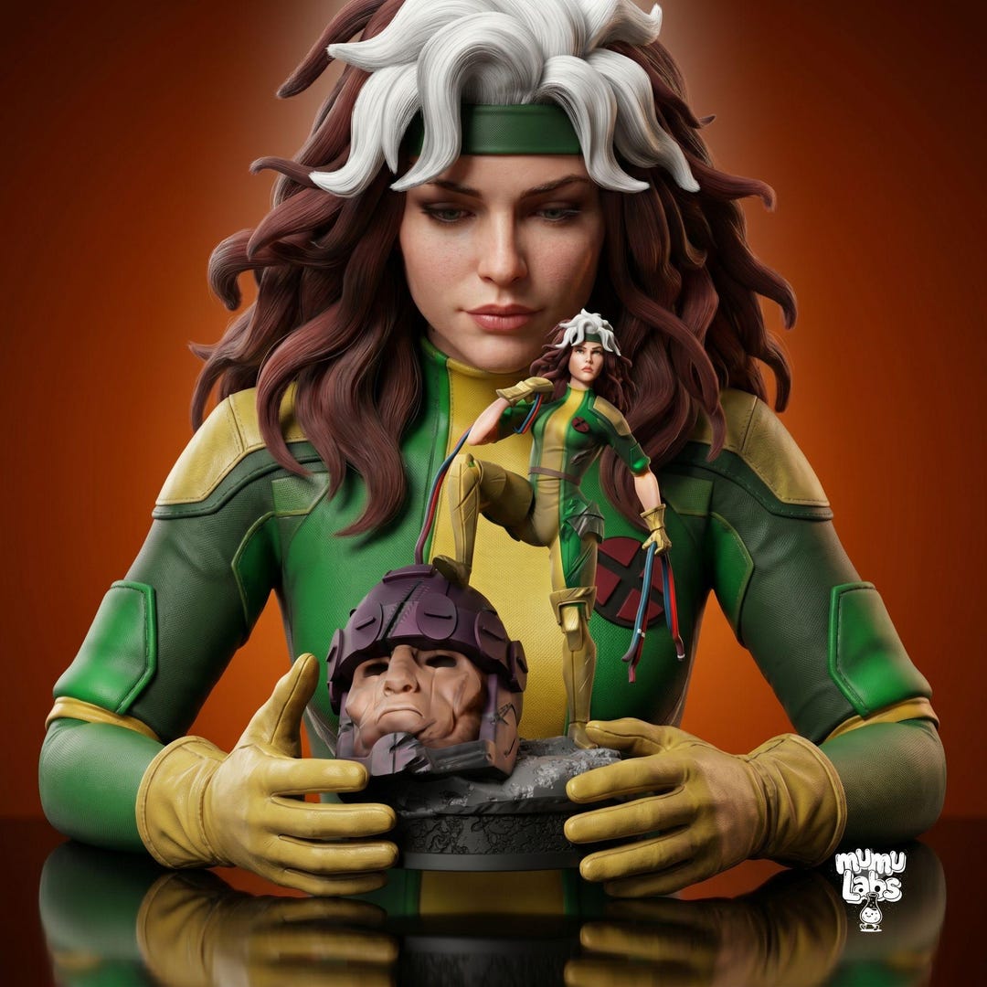 Marvel Rouge 3d Model Rogue 3D Model STL File - Marvel Comic Inspired X-men Mutant Figure ...