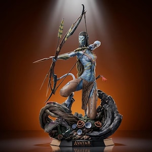 Neytiri-inspirerad Avatar 3D-modell STL-fil, Alien Hunter-miniatyr, bords-RPG-figur
