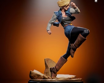 Anime Android Action Figure STL - Kicking Pose Sammlerstück Statue (Digitaler Download)