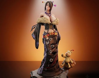 Stilisiertes Lulu & Moogle FFX Diorama (STL Datei) | 3D Modell Download