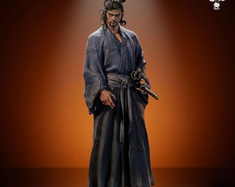 Taktischer Krieger Miniatur STL | Miyamoto Mushasi inspiriertes 3D-Modell für RPG-Sammler