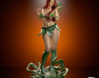 Archivo STL para impresión 3D de Hiedra Venenosa / Estatua y busto imprimibles en 3D / Modelo coleccionable de villana de DC Comics para impresión
