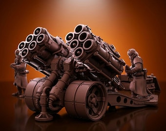Multi Raketenwerfer Miniatur STL, Trench Warfare Artillerie Figur, Scifi Soldat Schwere Waffe 3D Druckdatei