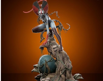 Ash Clan Anführer 3D Model STL File, Fire Na'vi Miniatur, Tabletop RPG Krieger